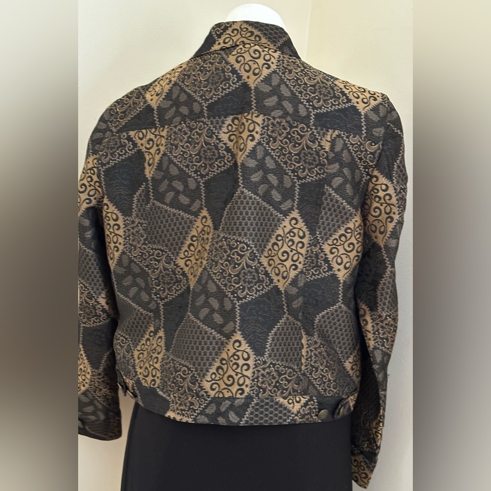 Ruby Rd Black Gold Light Jacket Patch Pattern.Met… - image 8